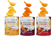 Power Crunch Protein CRISPS, un chip de proteína estilo papa, sal y vinagre, 0.35 onzas de proteína, 1.05 onzas por porción