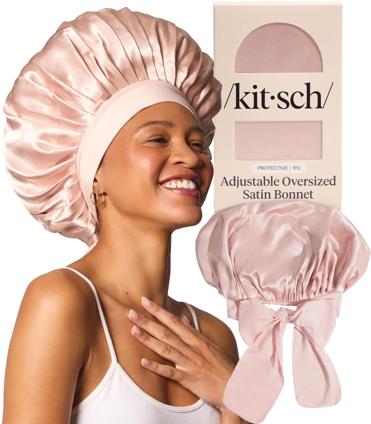 Kitsch gorro de satén xl para dormir