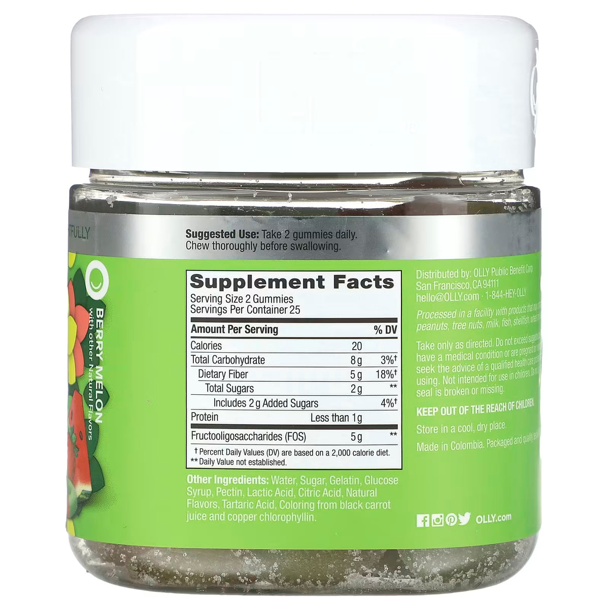 Olly fiber Gummy. 50 gomitas