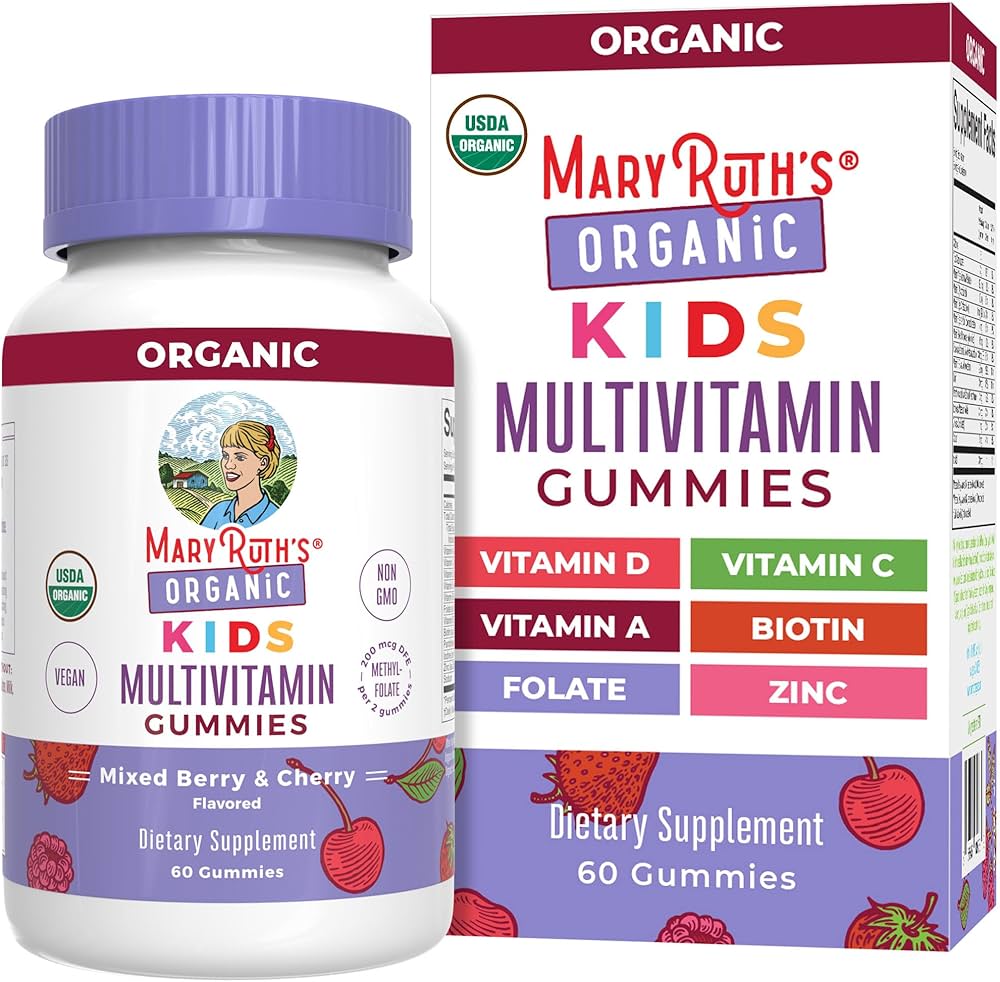 Mary Ruth Multivitaminico organico para niños, 60 gomitas