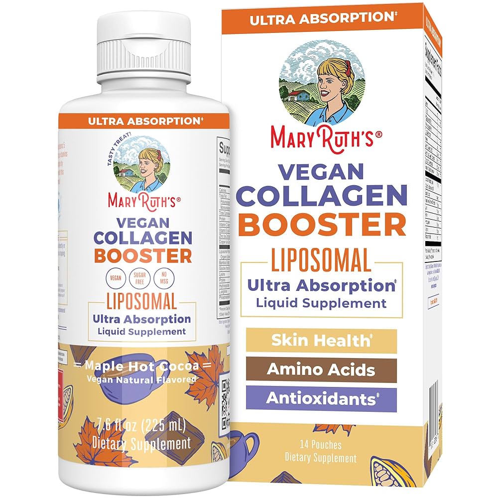 Liposomal potenciador de colágeno | Sin azúcar | Refuerzo de colágeno líquido con vitamina C, vitamina E, zinc, cobre y sílice | Suplemento de apoyo articular y cuidado de la piel | Vegano | Sin OMG | Sin gluten | 7.6 onzas líquidas