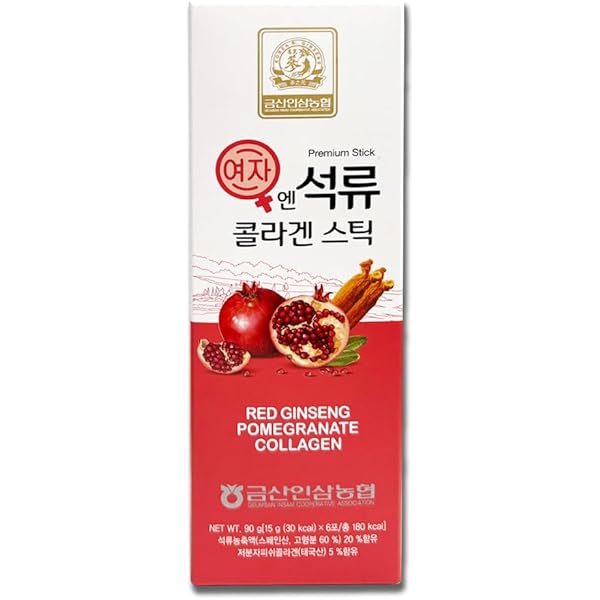 Palillo de gelatina de colágeno de granada coreana-belleza antienvejecimiento 0.71 oz* 30 palo/para el crecimiento de la piel, uñas y cabello