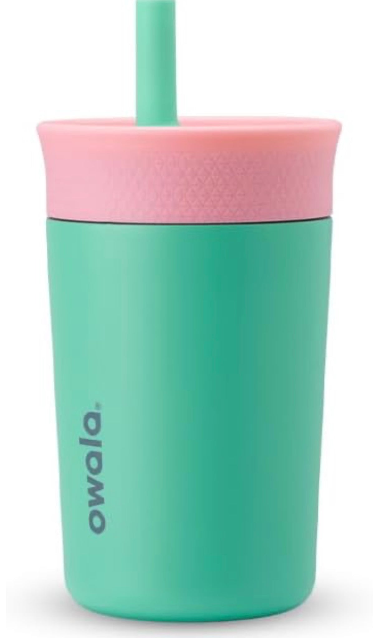 Owala, Vaso térmico de acero inoxidable para niños con popote flexible resistente a derrames, 355 ml