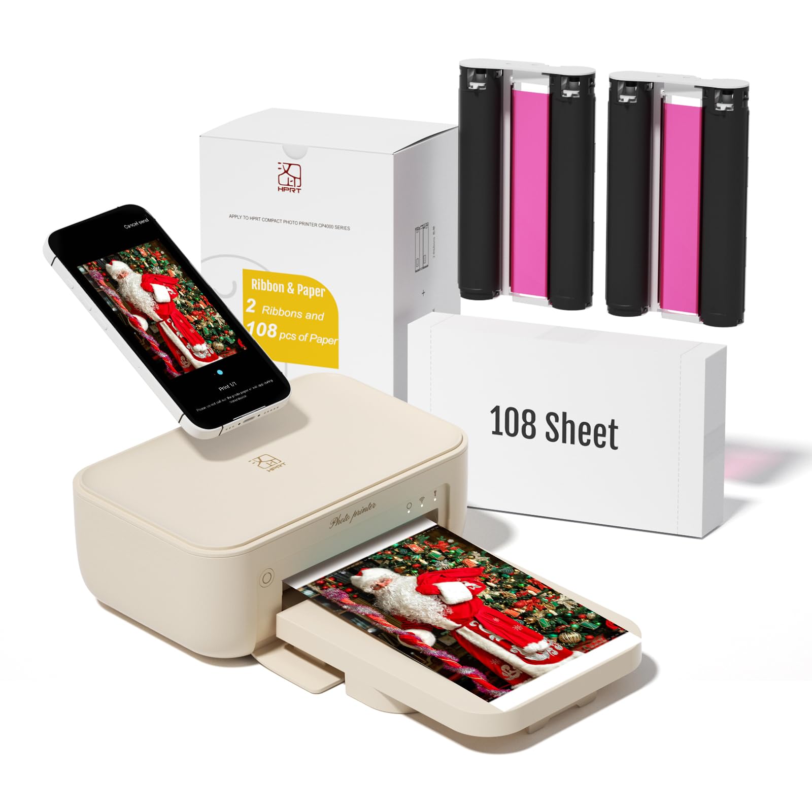 Papel fotográfico HP IMPRESORA, 108 hojas y 2 cintas