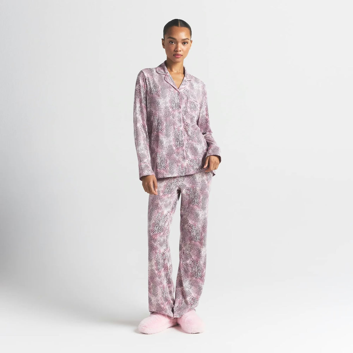 SKIMS sleep long sleeve button up set