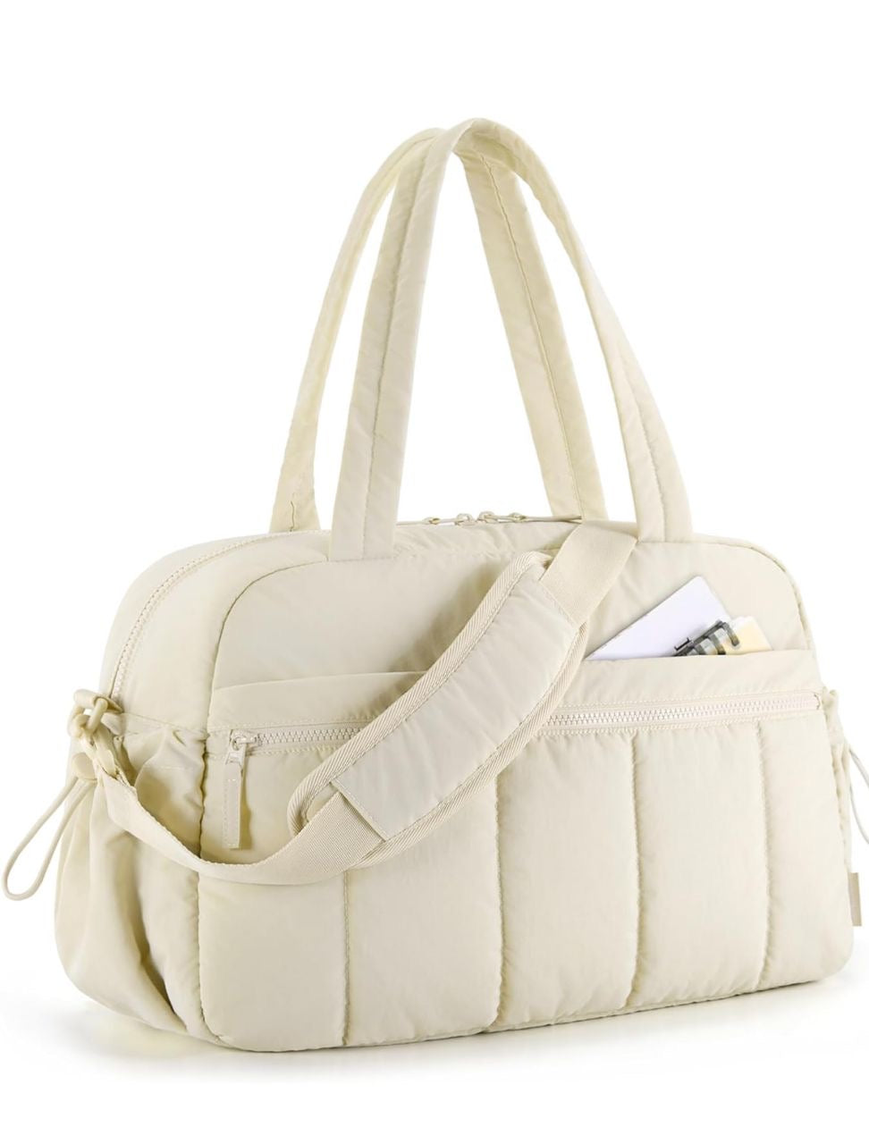 BAGSMART con cierre, Bolsa de gimnasio para mujer, bolsa de lona para viajes con bolsillo húmedo, bolsa ligera de transporte para fin de semana, resistente al agua