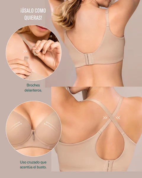 011970 Brasier de realce suave y cubrimiento alto en sisa y espalda Cover Bra LEONISA