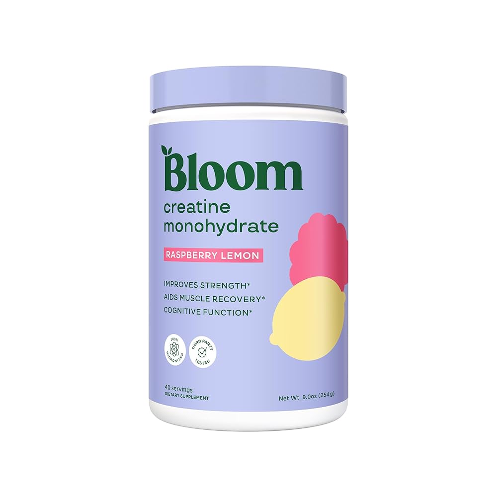 Bloom Nutrition Monohidrato de creatina en polvo, 0.18 oz de creatina micronizada por porción, apoya la recuperación muscular, fuerza, resistencia, antes o después del entrenamiento, sin gluten, sin