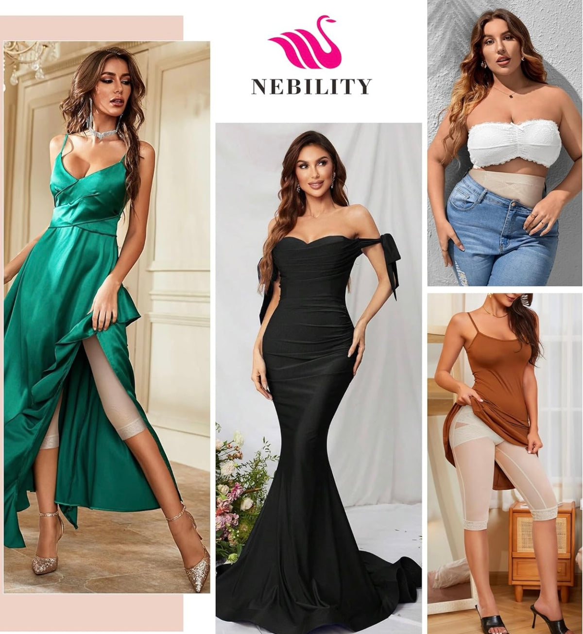Nebility pantalón moldeador para mujeres hasta la rodilla
