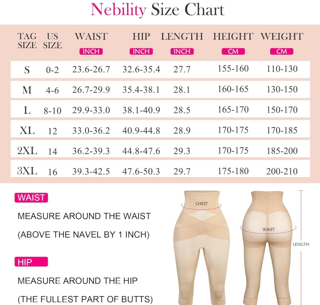 Nebility pantalón moldeador para mujeres hasta la rodilla