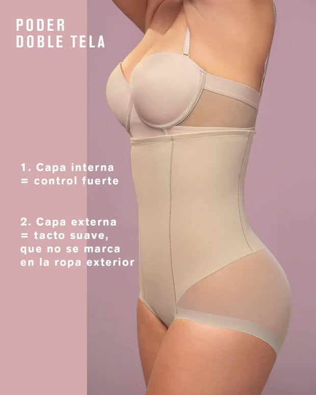 Panty faja de tiro alto y control de abdomen invisible en glúteos LEONISA 012811